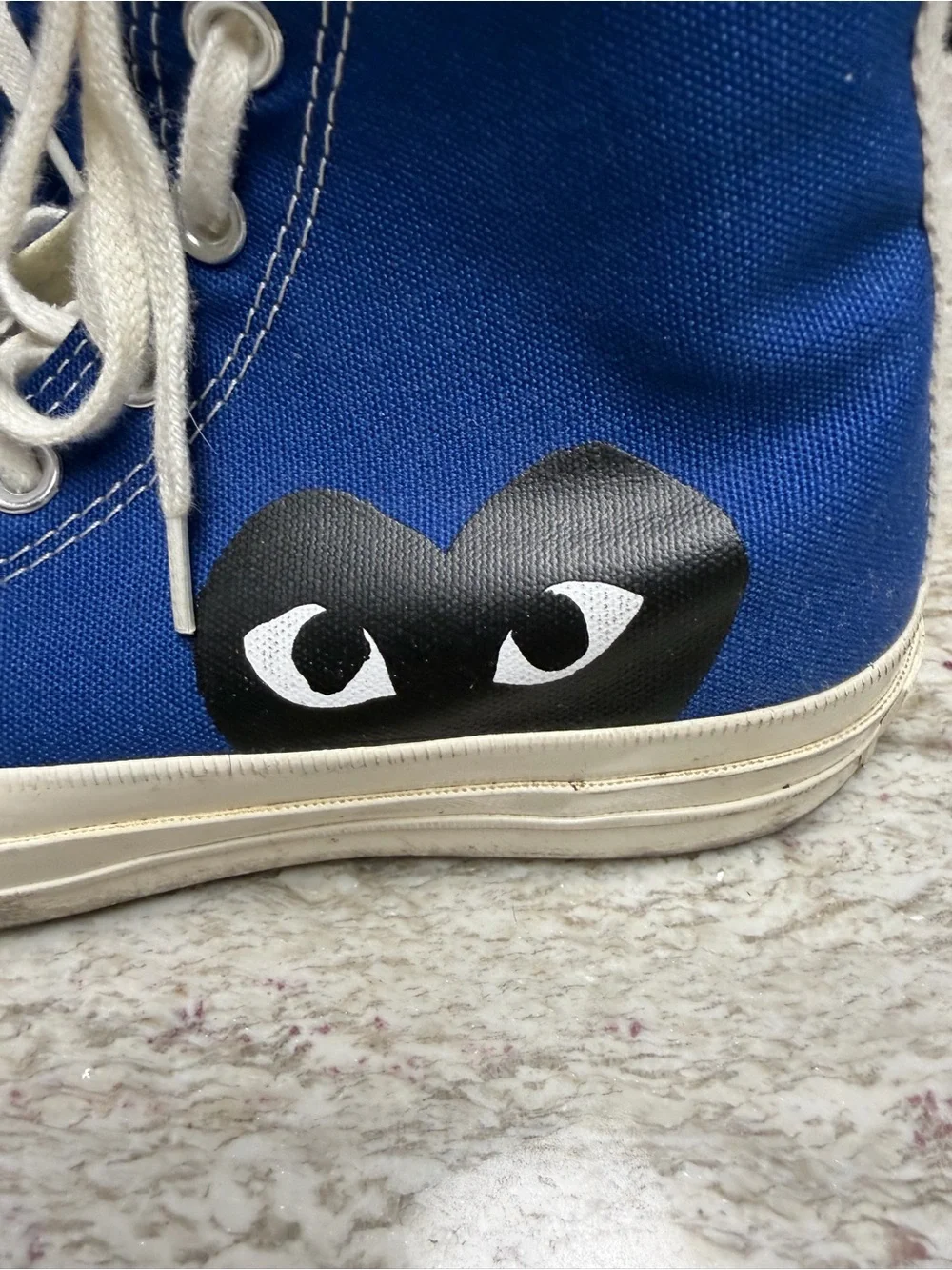 Comme des Garçons PLAY x Converse High-Top Sneakers in Blue - Picture 8 of 11
